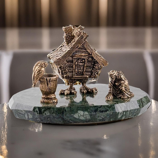 Бронзовый настольный набор "Избушка с бабой Ягой" купить с доставкой Бронзовый настольный набор "Избушка с бабой Ягой"